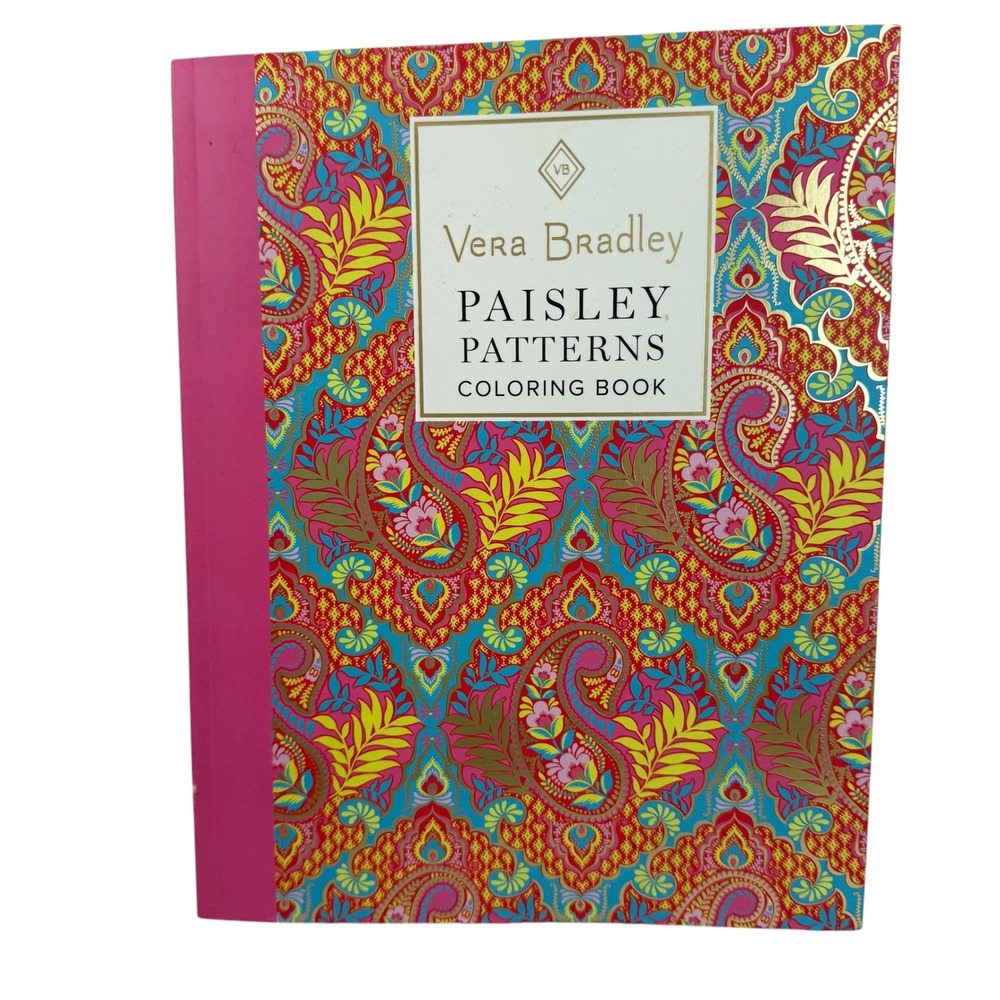 Vera Bradley Coloring Book Multicolor Paisley Patterns 40 Designs Gift Tags